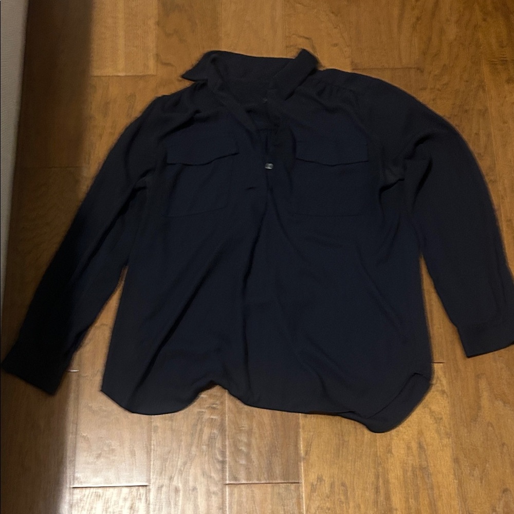 Ann Taylor Navy camp Blouse